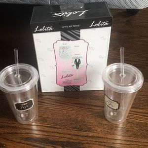 Bride and groom wine glasses